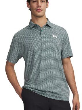Under Armour Matchplay Men's Polo 4XL Printed Short-Sleeve Enamel Blue NWT